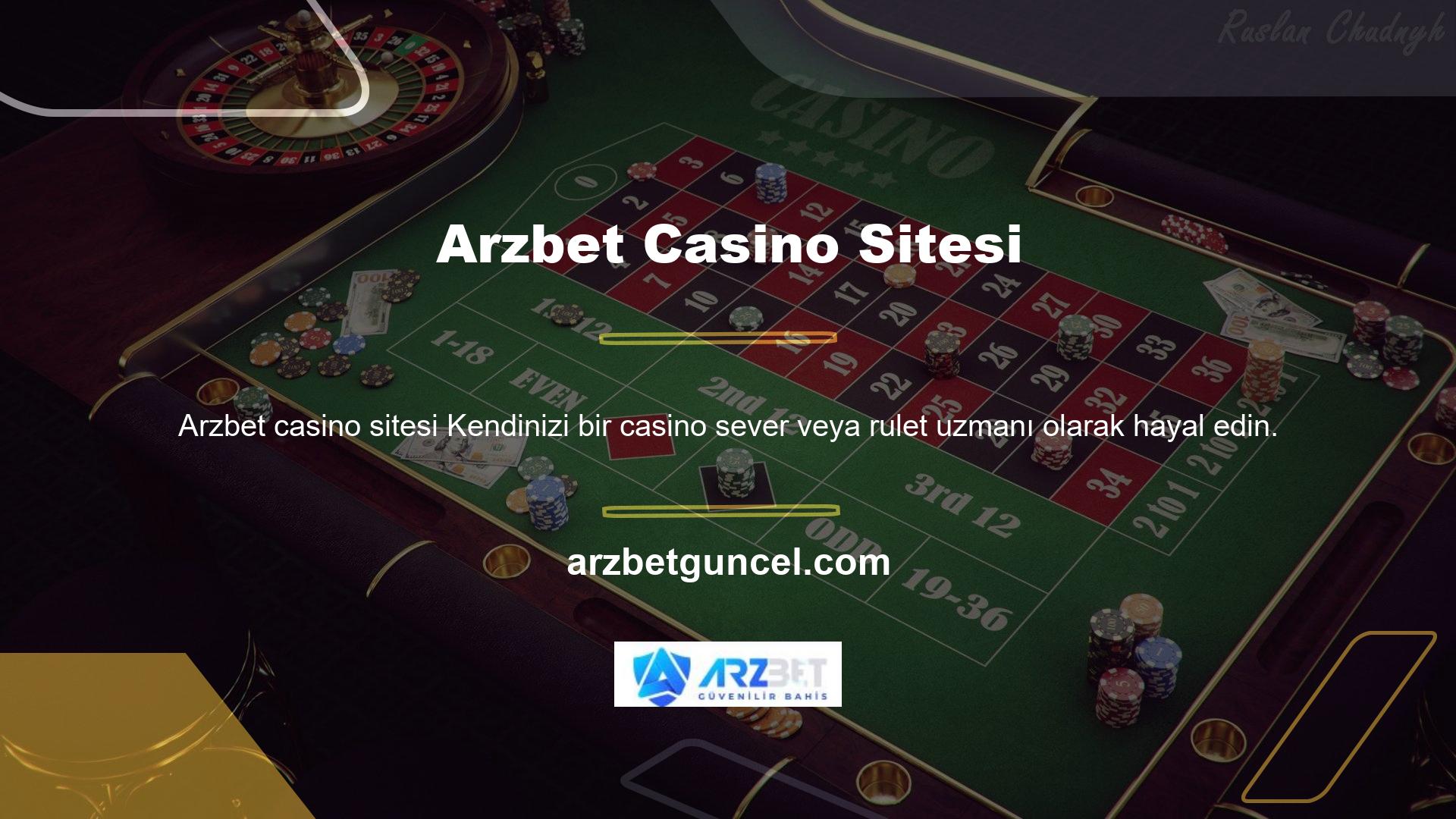 Biz senin için buradayız Arzbet, blackjack ve rulet gibi en iyi casino oyunlarını sunar